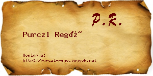 Purczl Regő névjegykártya